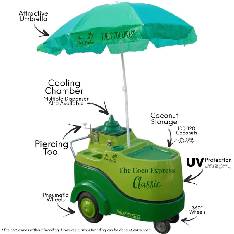 Green The Coco Express Cart with Umbrella