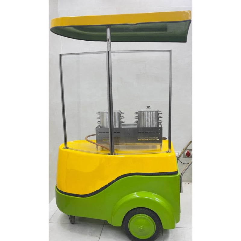 food cart with steamer for dumplings